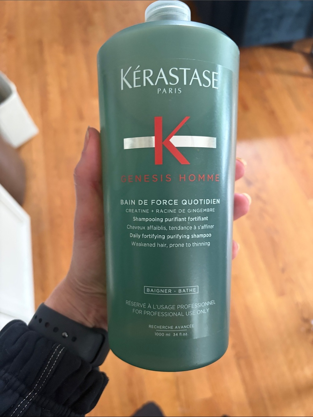 Kerastase Genesis Homme Green Bottle with Red Logo